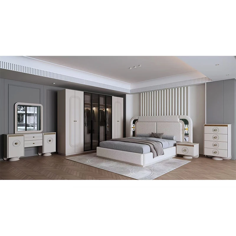 

&Comfortable Modern High Quality Functional Wooden King Size Master Bedroom Complete Furniture Luxury Modern Set