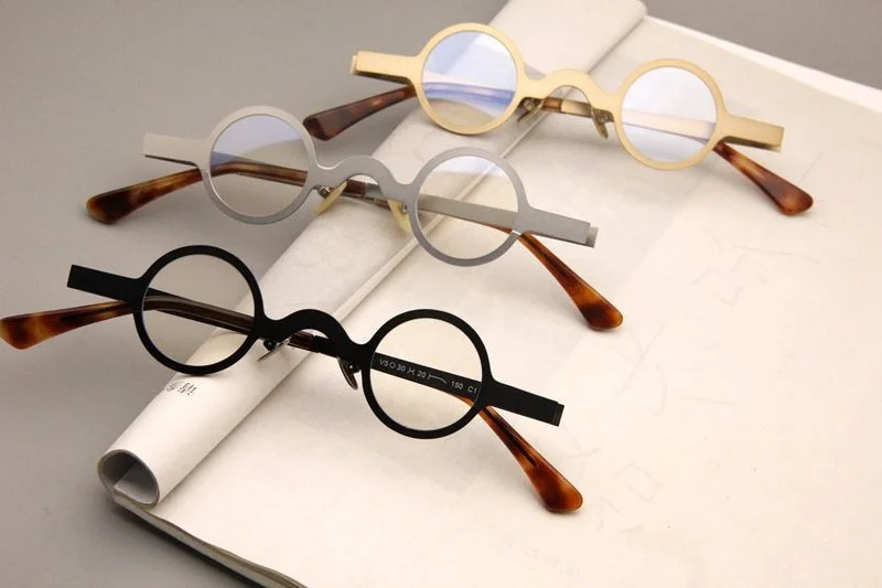 Metall Kleine Runde Rahmen Retro Personalisierte männer Brille Rahmen Ultra Licht Optische Brillen rahmen Für männer V46 – Detail 1