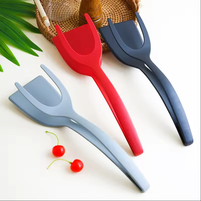 Pinça Multifuncional 2 em 1 para Alimentos: Pegador de Bife, Ovo Frito, Panqueca e Suporte para Pão Torrado - Utensílio de Cozinha