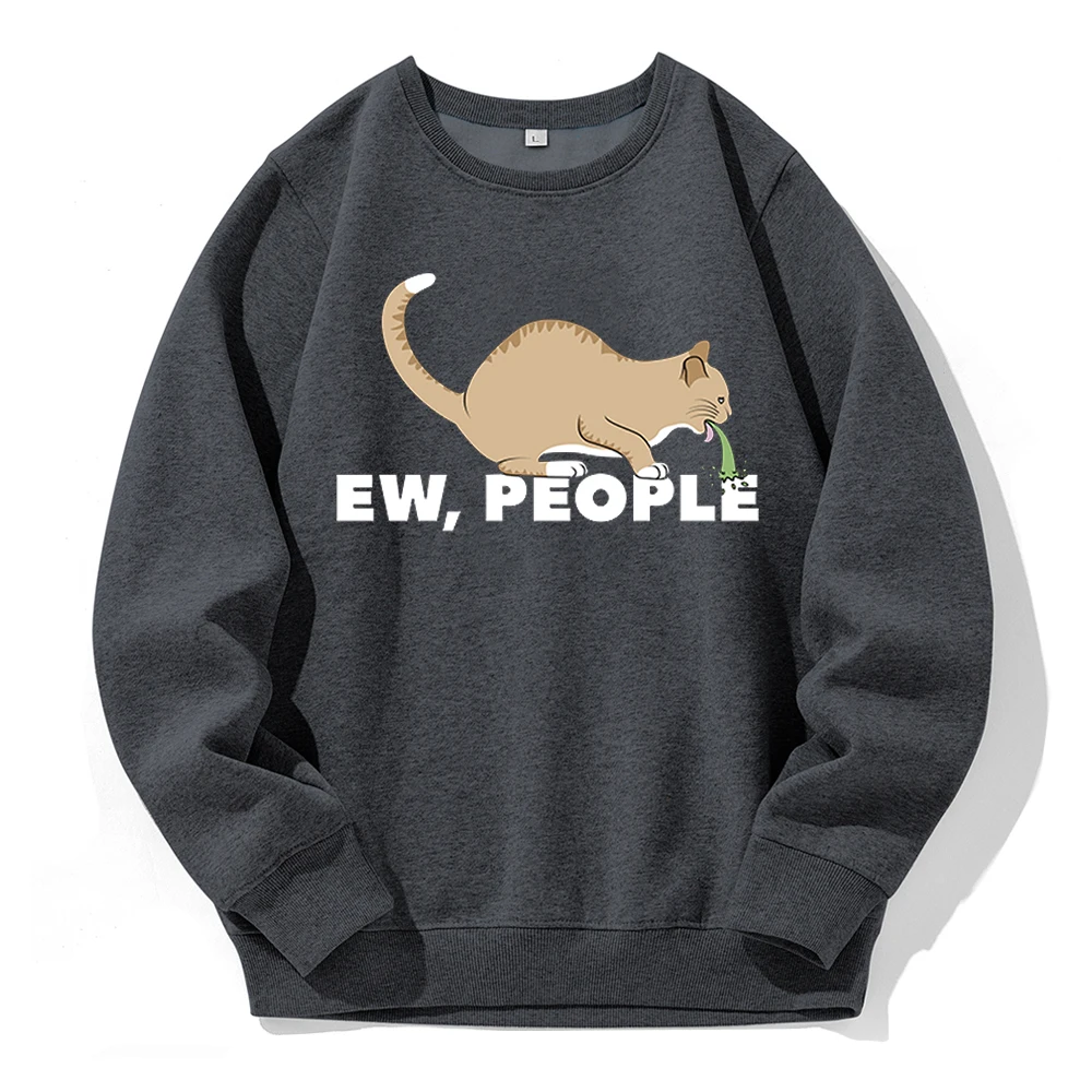 

Ew People Funny Vomiting Cat Printing Hoodies Men Loose Oversized Warm Hoodie Casual Fashion Fleece Hooded Sports Street Clothes