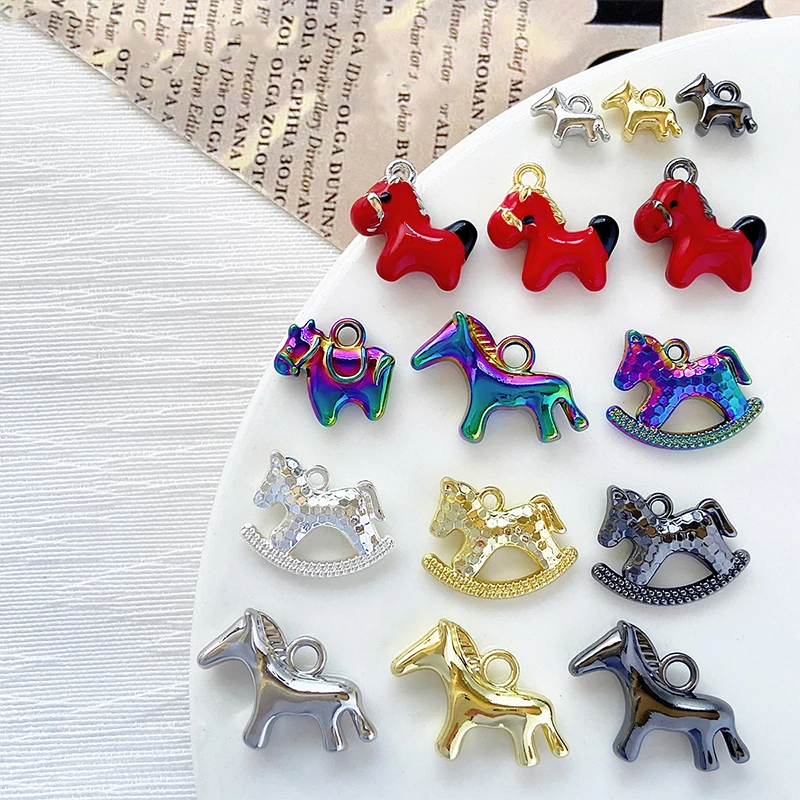 1 قطعة لطيف بسيط الحصان الحيوان قلادة جالبة للحظ لصنع المجوهرات اليدوية قلادة أقراط سوار DIY بها بنفسك اكسسوارات لوازم