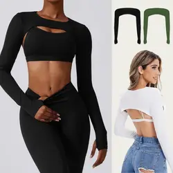 One Piece Long Sleeved UV Tampa do Braço para Mulheres, Dirigindo, Ciclismo, Sol, Proteção UV, Tampa da Mão, Capa Cortada, Encolher de ombros, Hijab Tops, Verão, Novo