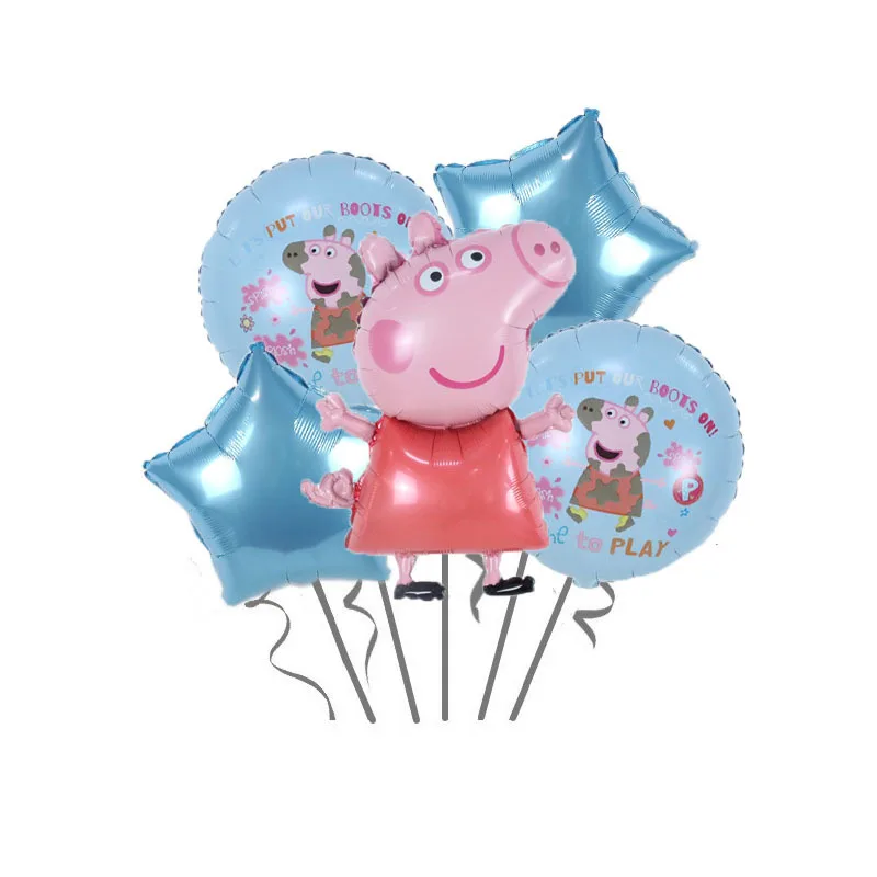 Children\'s Page Cartoon Aluminum Film Birthday Party Decoration Piggy George Balloon Party Background Decoration Supplies