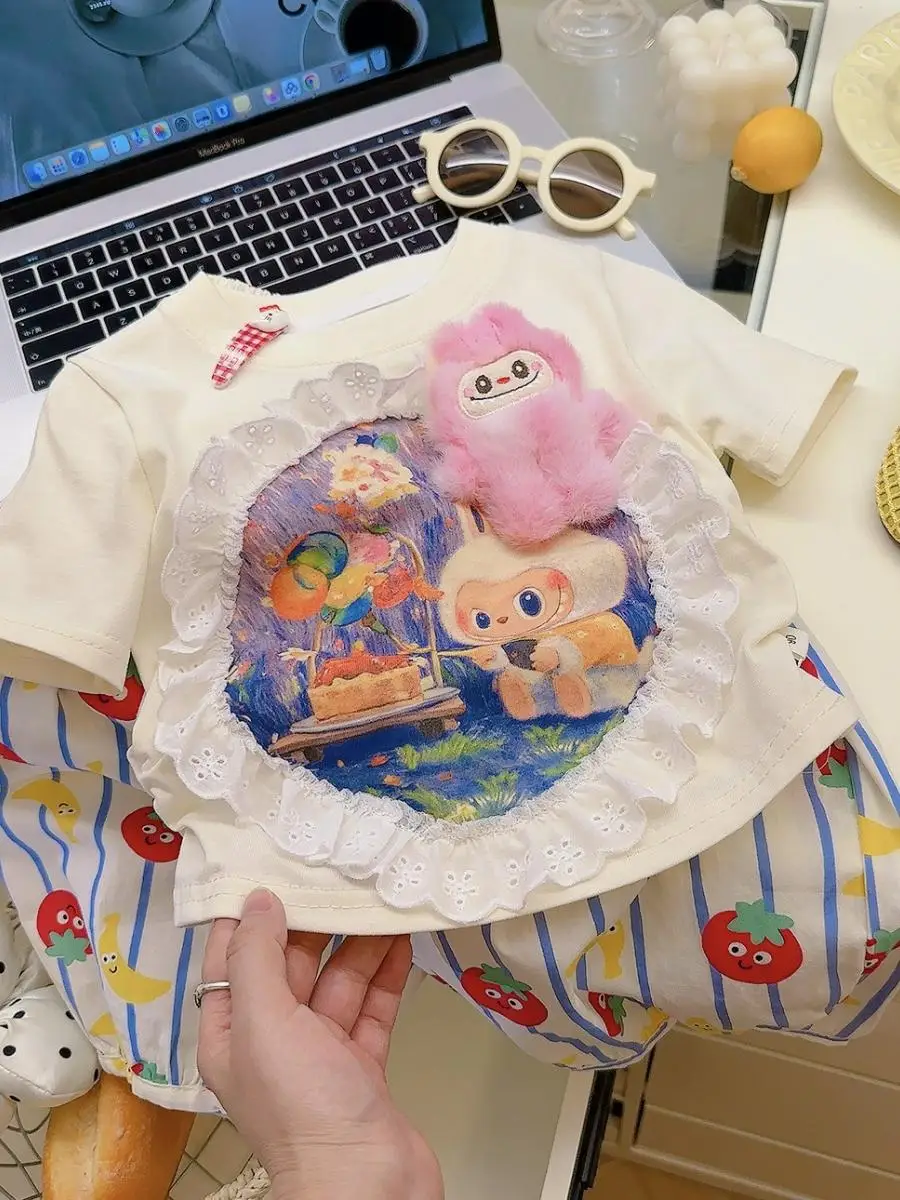 

Корейская мультяшная 3D футболка с коротким рукавом, повседневный летний топ для девочек, модная трендовая одежда, женская шелковая верхняя одежда