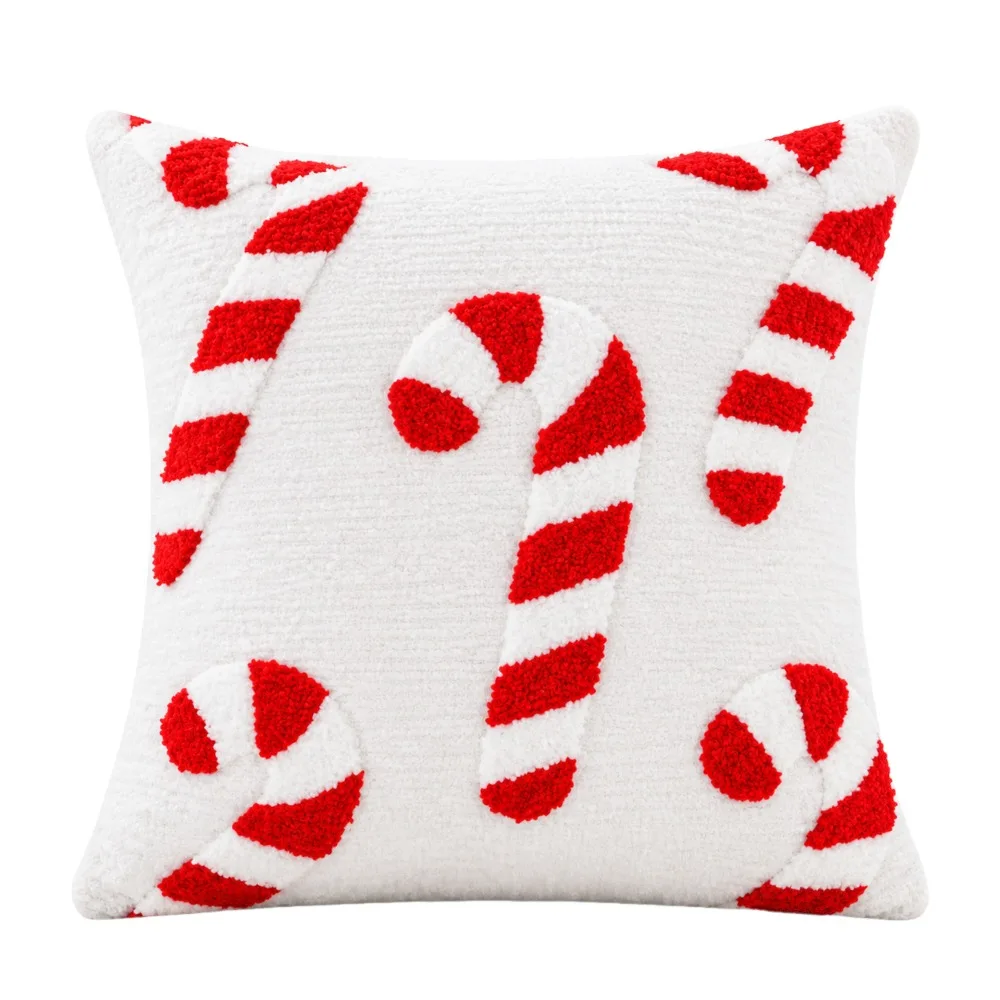 New Snowman Christmas Tree Pillow Covers 18x18in Throw Cushion Case Soft Gingerbread Sofa Cushion Cover Living Room Decor