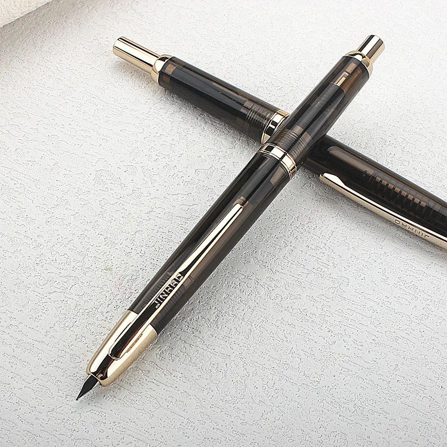 Jinhao 20-Press einziehbarer Füllfederhalter mit EF/F-Feder und Konverter, Kunstharz-Schreib-Geschenkstift – Detail 9