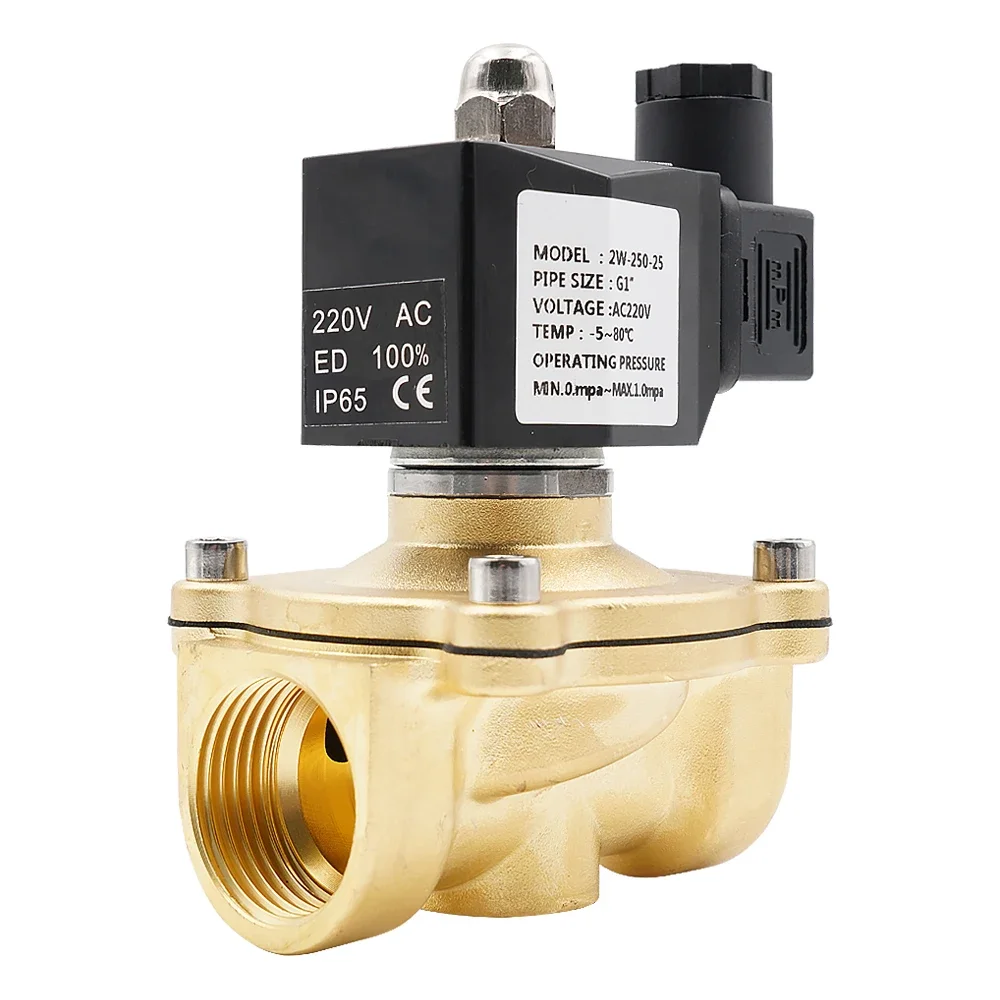 Normally Closed Solenoid Water Valve - IP65 Fully Enclosed Coil G3/8" G1/2" G3/4" G1" G1-1/4" G1-1/2" G2" AC220V DC12V DC24V