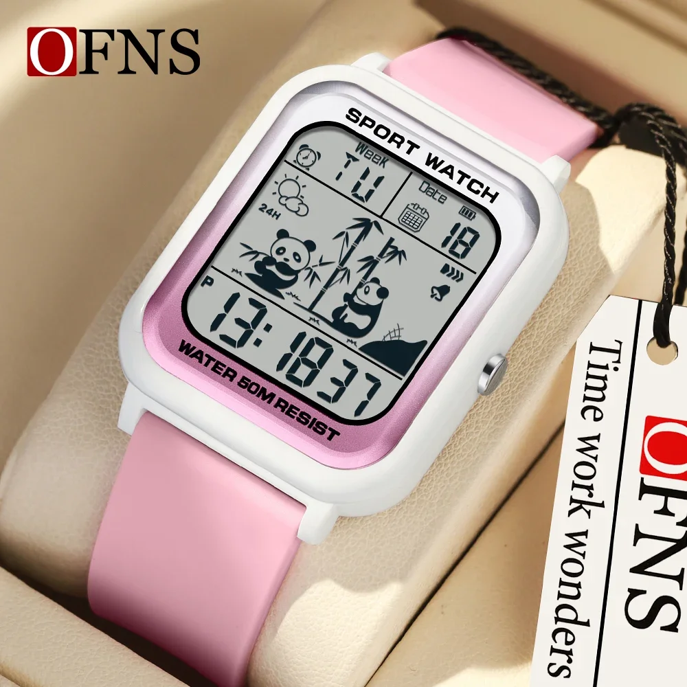 

OFNS 6120 Men's Electronic Watch Rectangular dial Digital movement New shock-absorbing timing code watch Men's Electronic Watch