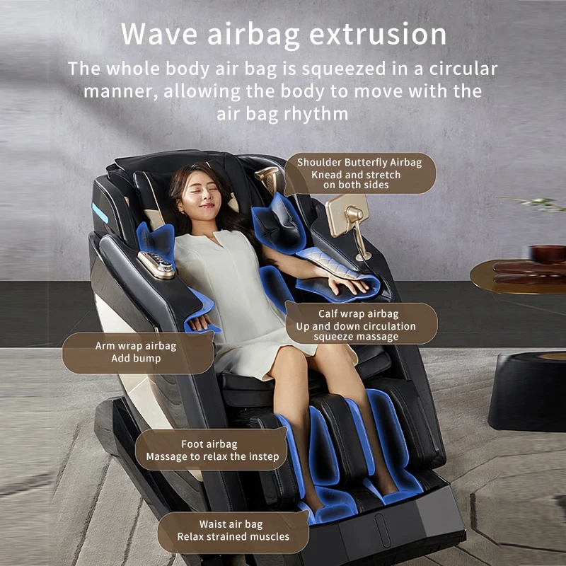 3 Year Warranty 4D SL-Track Zero Gravity full body AirBag Massager Chairs Home 3D Office Chair Luxury Electric Massage Sofa