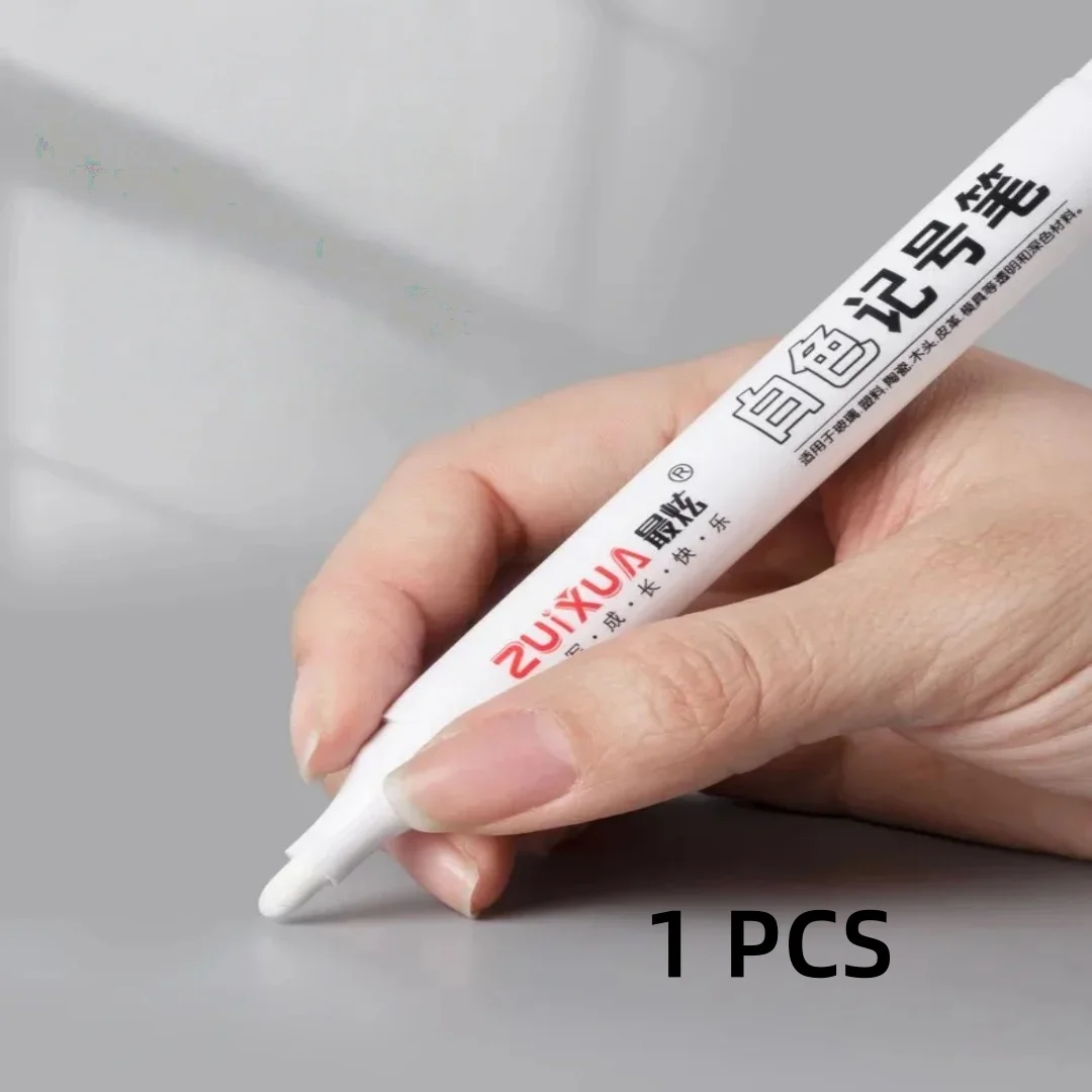 1–10 Stück weiße Markierungsstifte, 2,0 mm, ölig, wasserdicht, weißer Gelstift, DIY-Graffiti, Skizzieren, Marker, Schreibwaren, Schreiben, Schulbedarf
