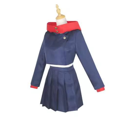 WENAM Itadori Yuji Female Version Costume Set Itadori Yuji Hooded Jacket Uniform High Waist Skirt for Women Halloween Costume