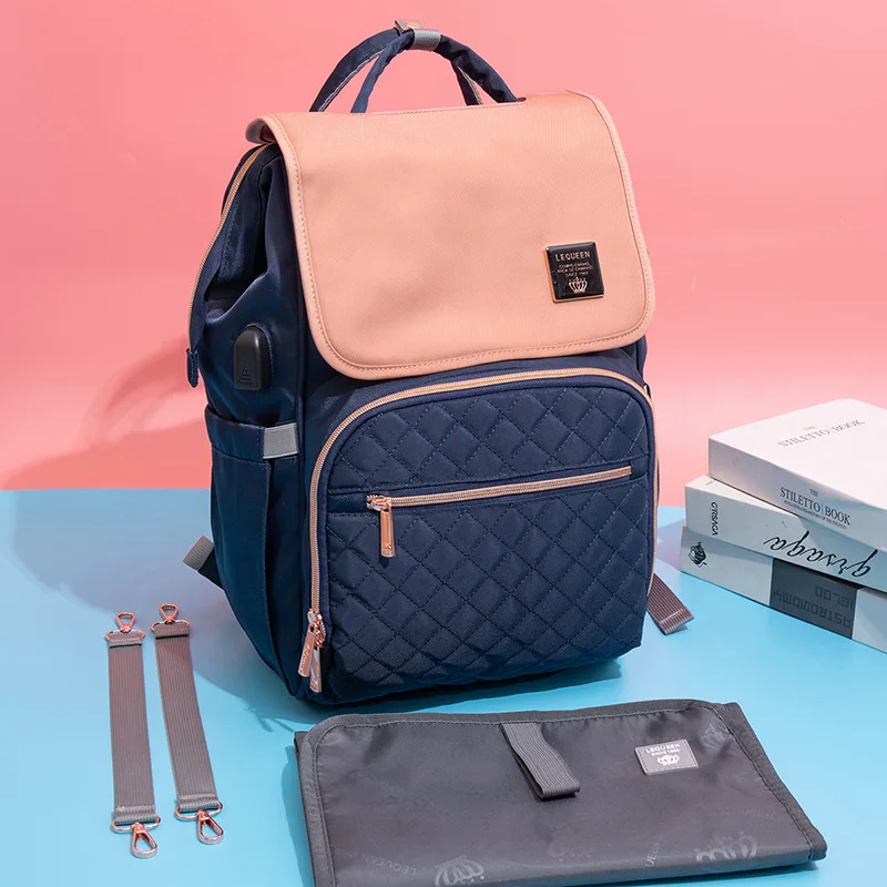 New Fashion Oxford Multi Functional Wear Resistant Insulation Large Capacity Zipper Mommy Bag Backpack for Travel Diaper Bags