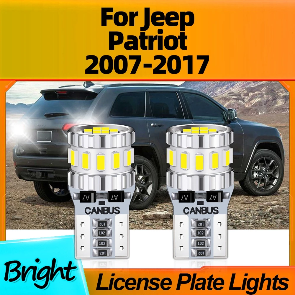 

2Pcs Car Lamps T10 W5W LED License Plate Light 12V For Jeep Patriot 2007 2008 2009 2010 2011 2012 2013 2014 2015 2016 2017