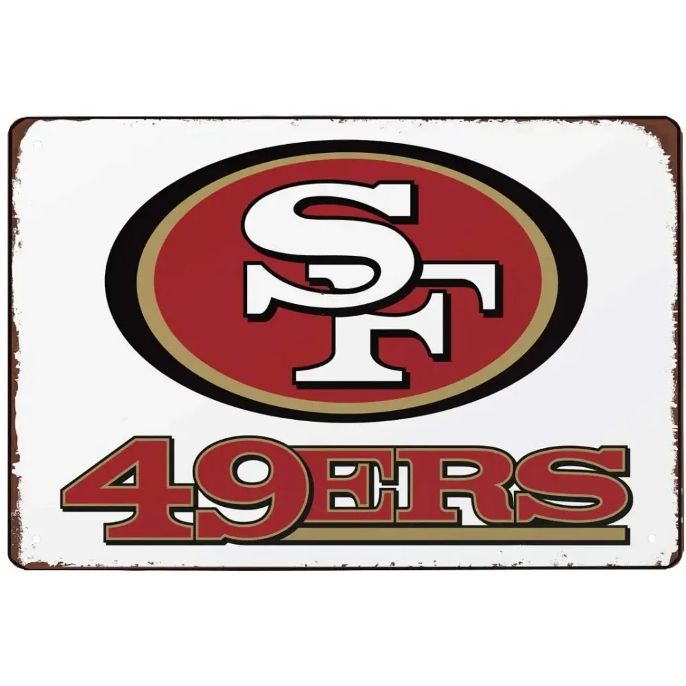 49ers Retro Vintage Metal Tin Sign Wall Plaque - for Cafe Beer Club Wall Home Decor 8x12