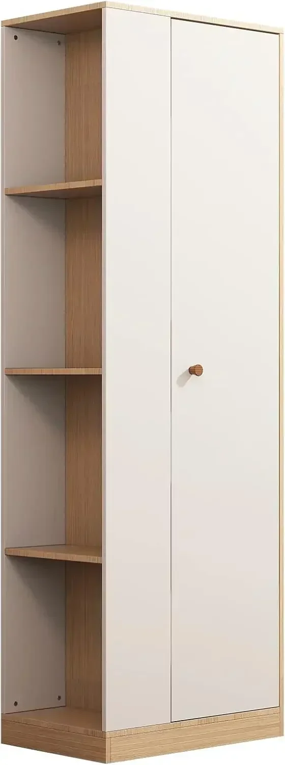 Modern Wardrobe White Floor Storage Cabinet with Hangers Spacious and Versatile Efficient Storage Easy to Install Dimensions