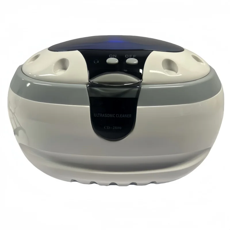 Electric Sonic Wave Ultrasonic Jewelry & Eyeglass Cleaner For Household Car Use White/Gray With Touch Controls Digital Timer