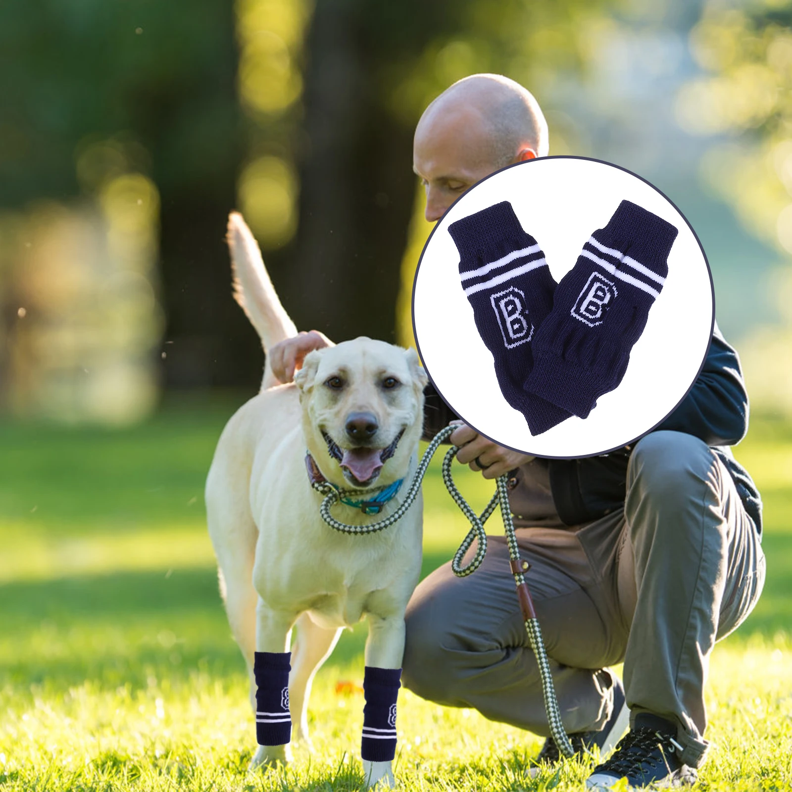 

4pcs Dog Elbow Sleeves Knitted Leg Warmers Pet Socks for Dogs Breathable Durable Joint Protector Hock Covers Leg Wraps Soft