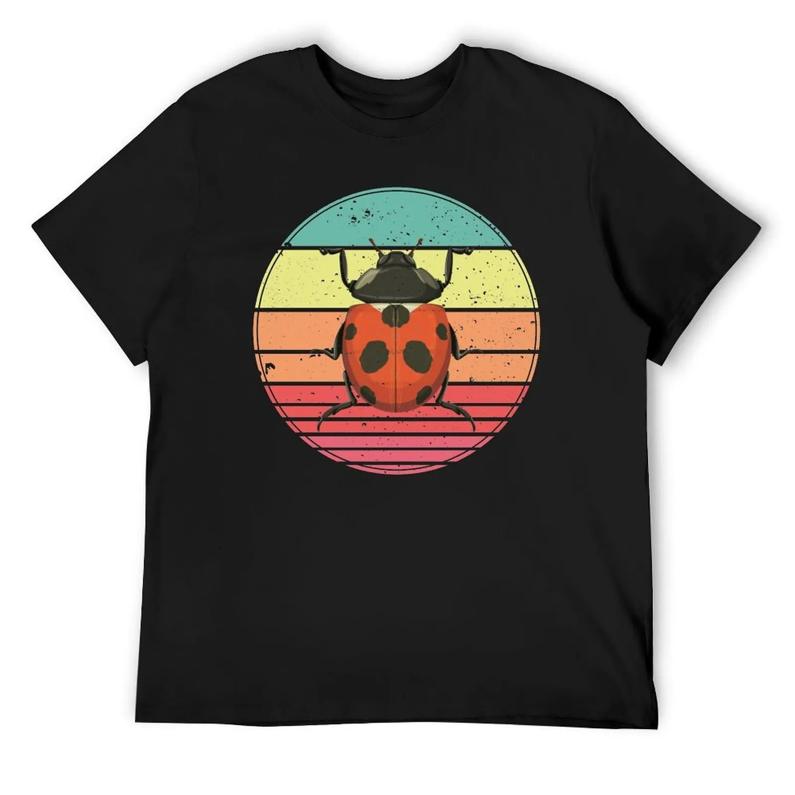 

Ladybug Vintage Sunset Retro T-Shirt summer top kawaii clothes fashion shirts street wear men clothing