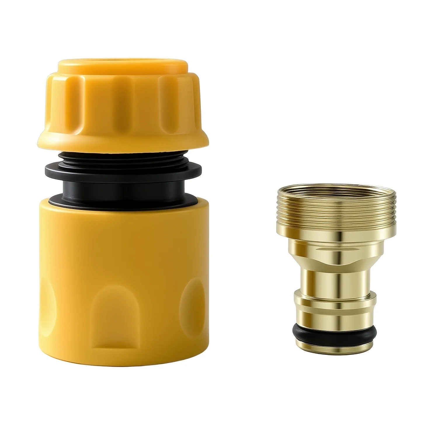 2Pcs Yellow Faucet to Garden Hose Quick Connector Standard Internal Thread Leakproof Universal Sink Hose Adapter Durable Coupler