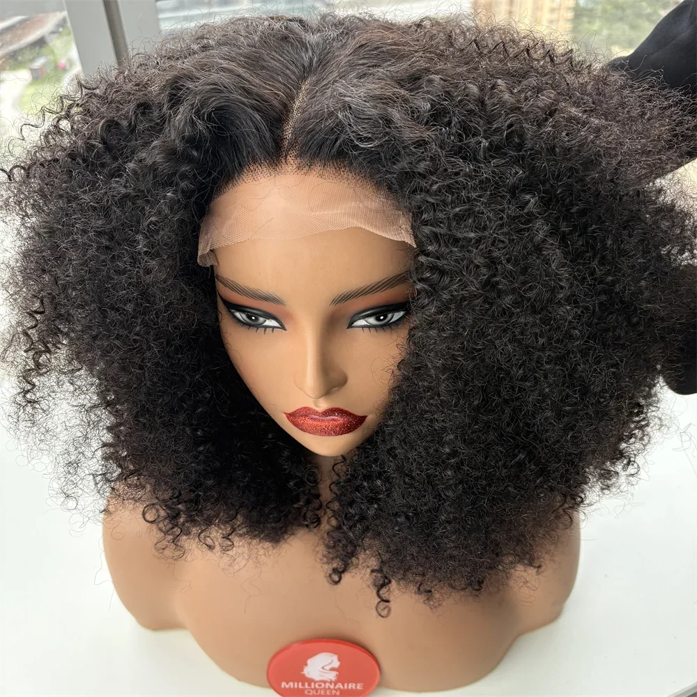 

Glueless 26Inch 180%Density Black Kinky Curly 13*4*1 Lace Front Wigs For Women With Baby Hair Synthetic Fiber Daily Wear Wigs