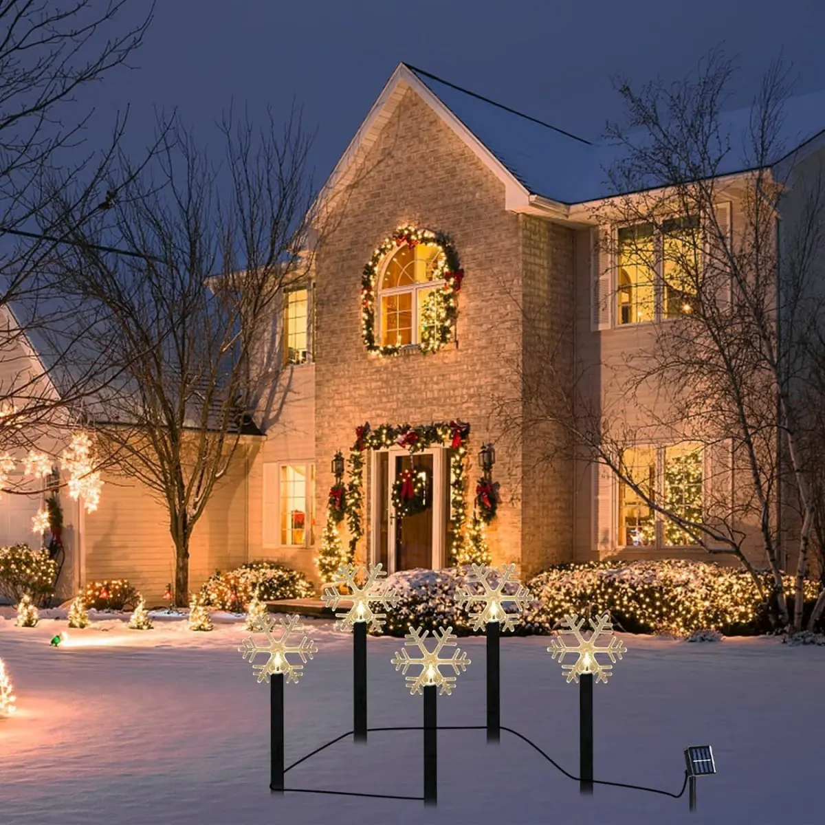 5 قطعة/الحزمة LED عيد الميلاد أضواء حصة الشمسية في الهواء الطلق مقاوم للماء أضواء المسار لحديقة الحديقة عطلة حفلة مسار فناء ديكور