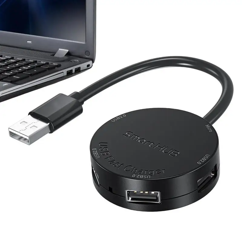 Docking Station Round 4 In 1 Laptop Hub With USB 2.0 And 480Mbps Portable Multiport Adapter Accessory For Offices Travel