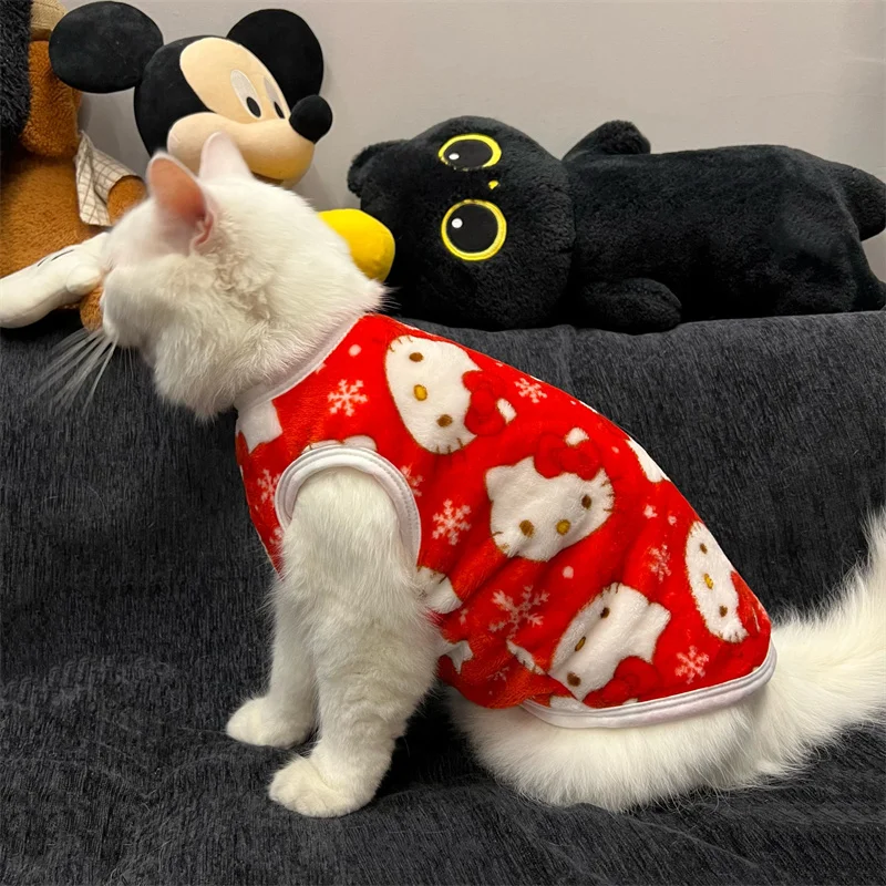 الشتاء الدافئة ملابس الحيوانات الأليفة للقطط البلوز Kawaii مرحبا كيتي القط سترة زي Mascotas الملابس منتجات جاتوس للحيوانات