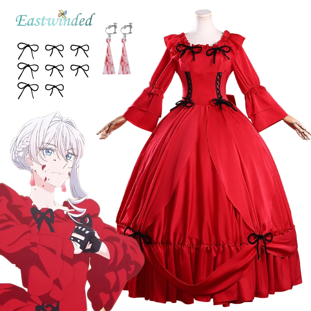 

Можно попросить один последний предмет: Красное платье для косплея Скарлет Эл Вандимион, комплект аксессуаров для костюма, наряд для Хэллоуина и карнавала.