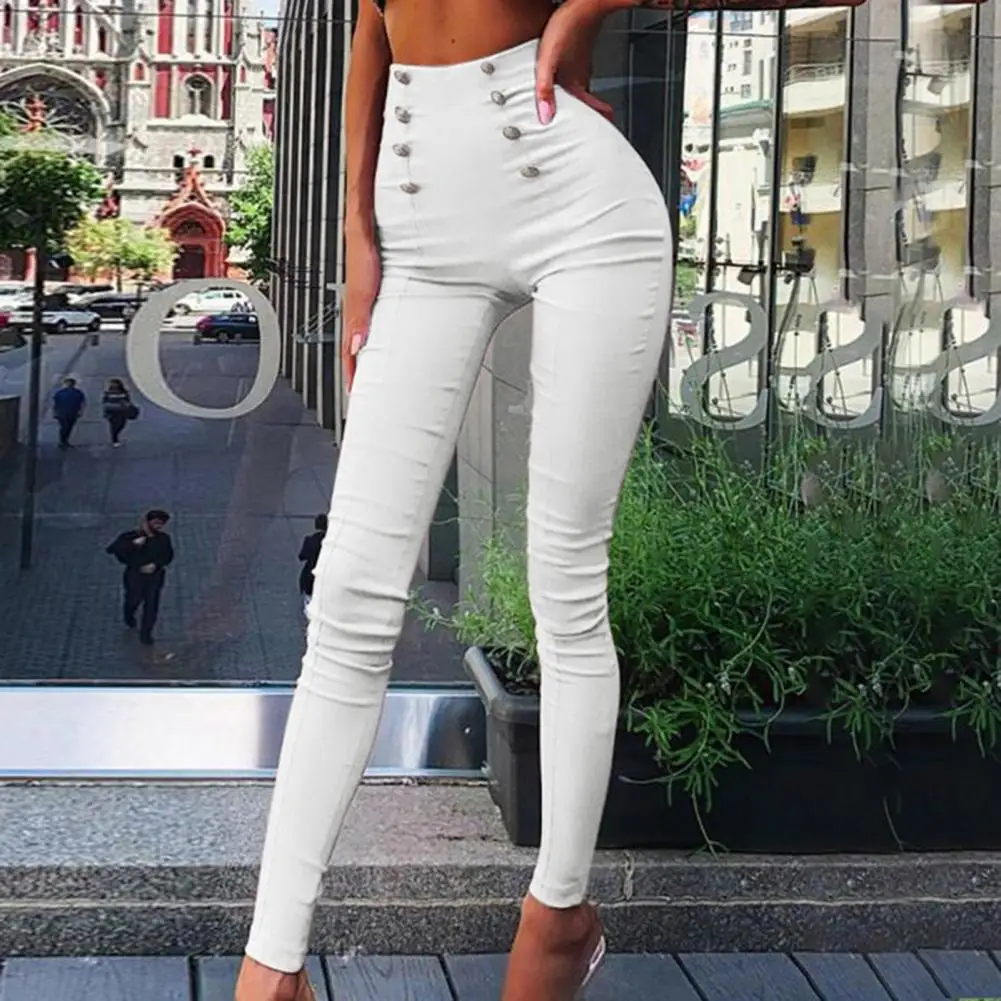 

Women Commuting Pants Elegant High Waist Pencil Pants for Women Slim Fit Solid Color Trousers Stylish Wear for Outfits Women