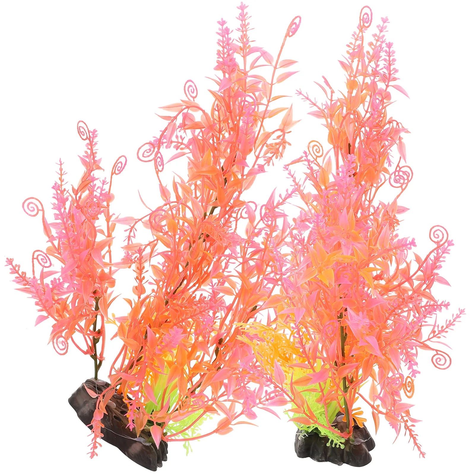 

2 Pcs Aquatic Decoration Aquarium Plants Plastic Fish Tank Ornaments Realistic Cute Decorations