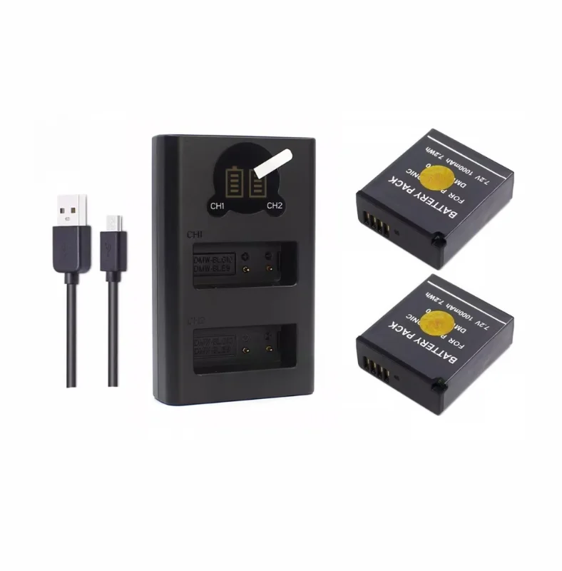 Leica D-LUX 7 社外予備バッテリー バッテリーチャージャー付き 1000mAh High Capacity Replacement Battery + USB Charger for Leica