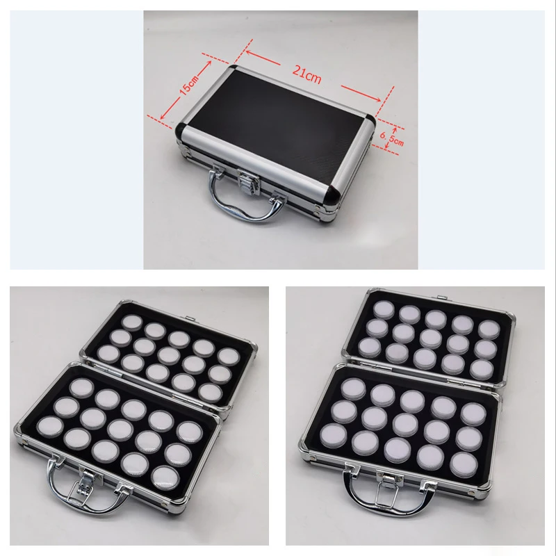 Transparent Gemstone Gem Jar Display Box Loose Diamond Jewelry Storage Carrying Case Nail Gem Stones Holder Organizer Container