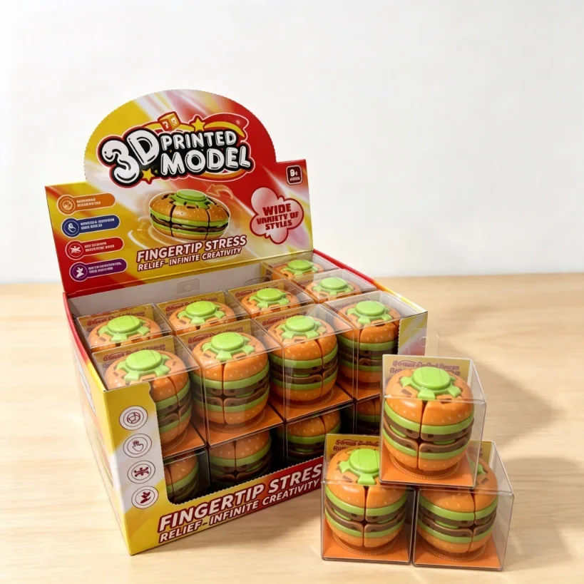 Creative Hamburger Pressing Deformed Fingertip Gyro Decompression Spinning Ball Boy Adult Vent Toy Supply