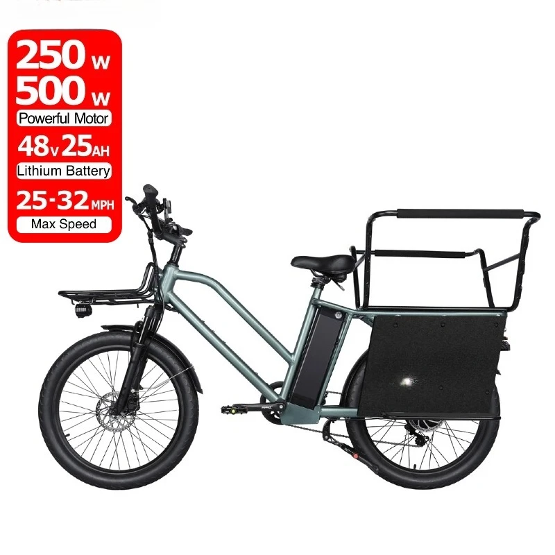 

Adult electric freight bicycle 500W motor power 48v integrated aluminum frame 25ah 48v lithium battery