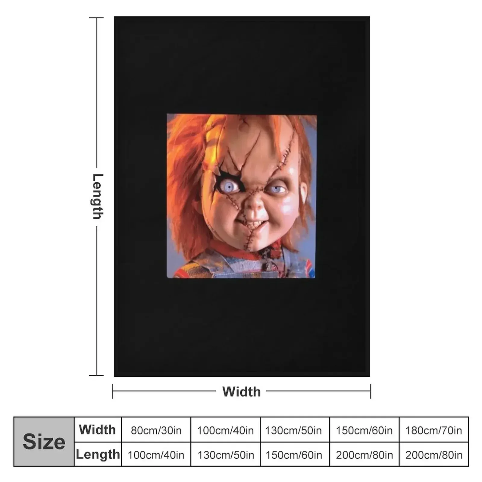 New Bride Of Chucky- Chucky Close Up Throw Blanket couch cozy soft plush fuzzy picnic outdoor blanket