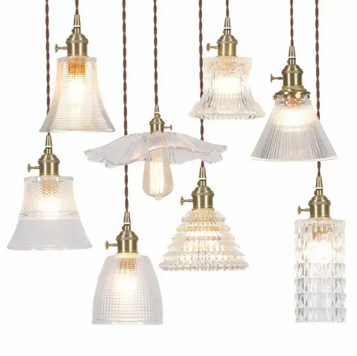 

Nordic simple restaurant porch light, balcony, bar, floating window, corridor, brass glass, lotus leaf net, red Chandelier
