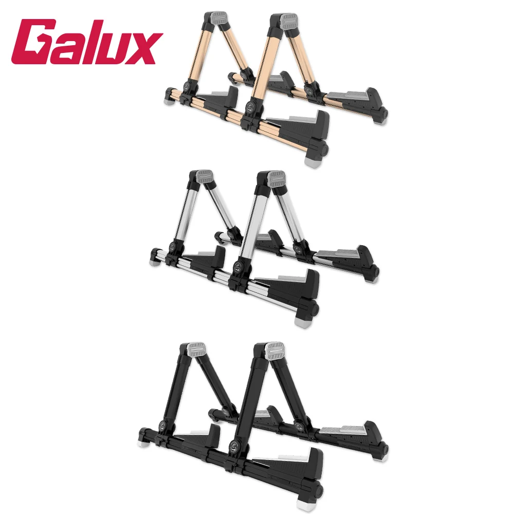 

GALUX GS-201 Guitar Stand Foldable and Adjustable Stand Stable Support Rack Holder Guitar Parts & Accessories Holds 2 Guitars