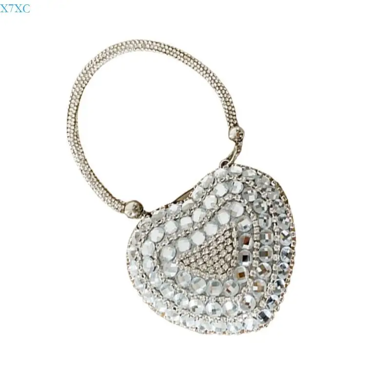 

X7XC Small Satchel Evening Bag With Rhinestones Detailing For Fashionable Women