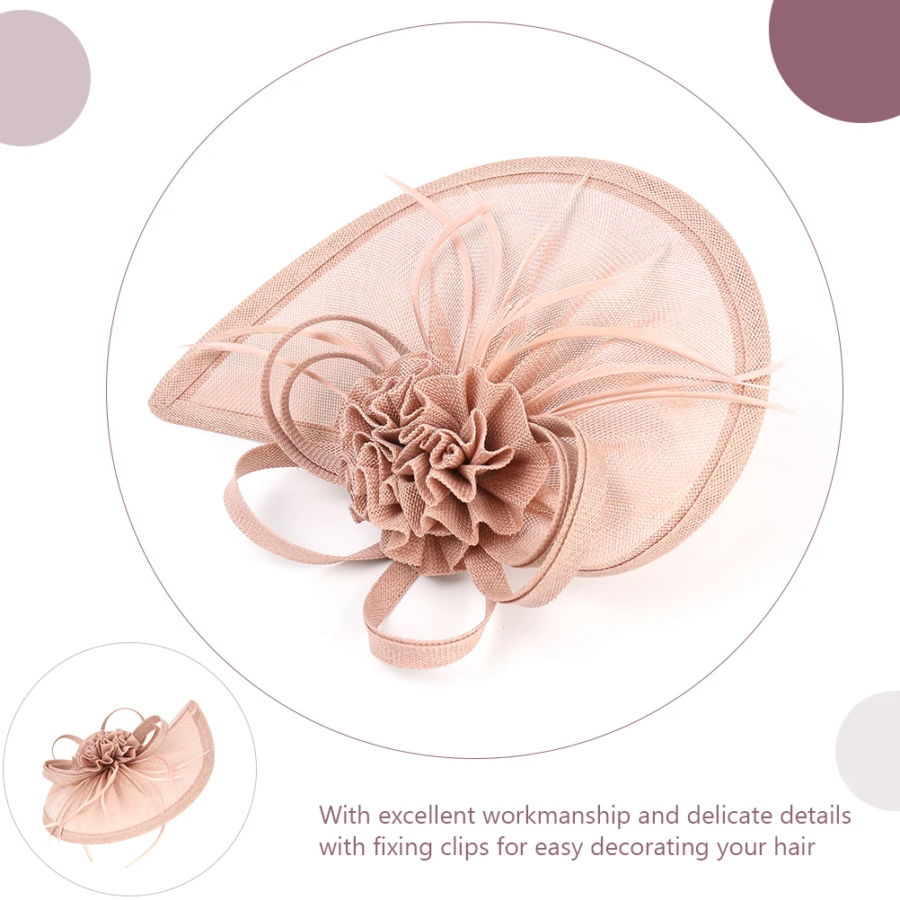 

Retro Women Fascinator Hats Headb White Pink Veil Hair Accessory Wedding Bridal Bridesmaid Party Ball Stage Photo Gift