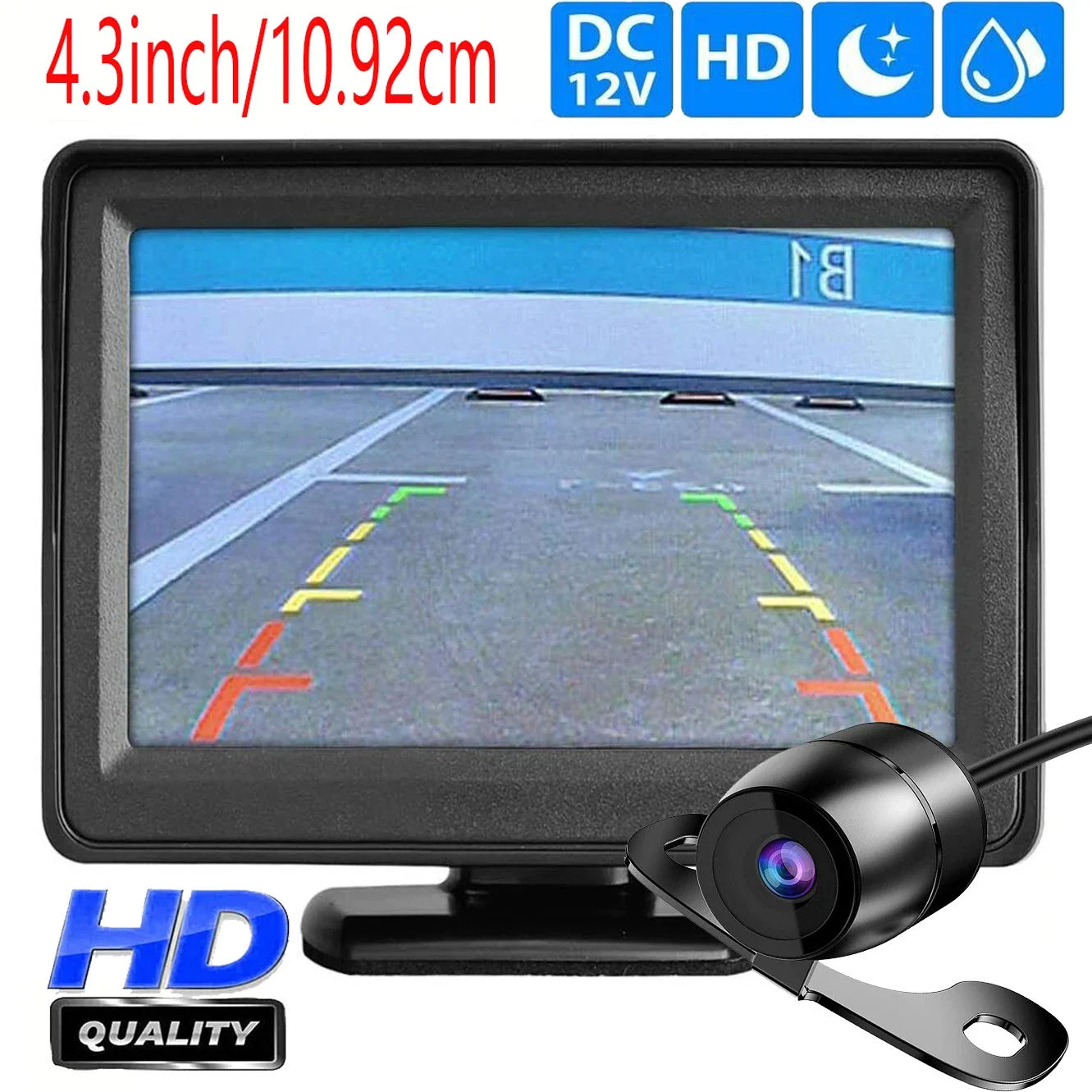 

4.3 inch TFT LCD Car HD Monitor Reverse Camera Security Display for Reverse Backup Parking Camera Drive Recorder
