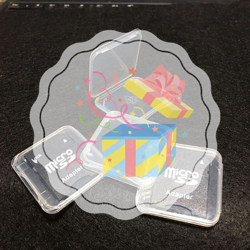 10pcs/lot Transparent SD Memory Card Case Holder Box Storage Boxes Memory Card Clear Plastic Case Holder Protector