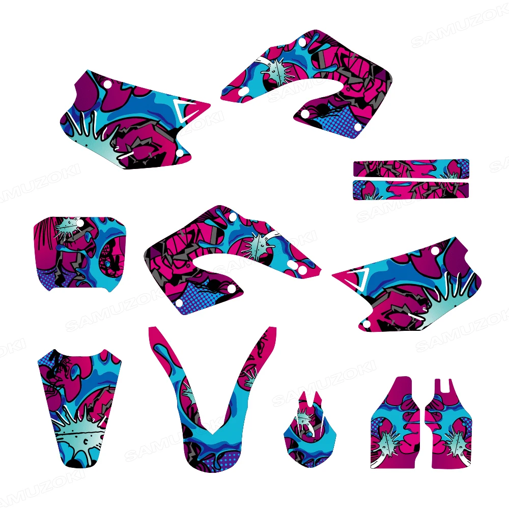 Motorcycle Fairing Thickened Decor Graphics Background Decals Sticker Kit Fit for Honda CR125 CR250 CR 125 250 2000 2001