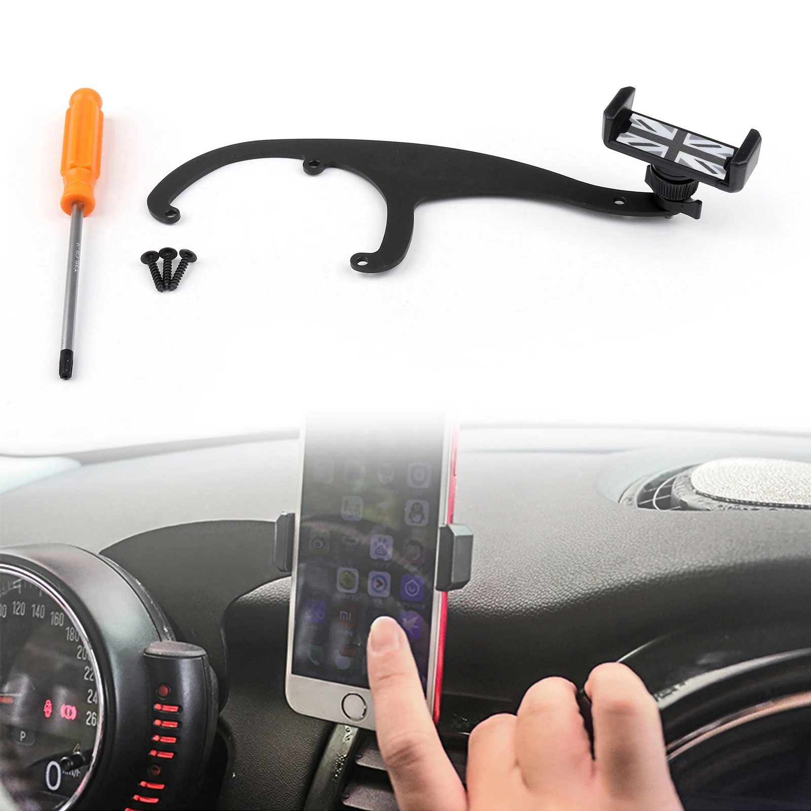 For Mini Cooper R55 R56 Rotation Car Phone Holder Cradle Holder Stand Hatchback Cell Phone Mount Stand Parts r56