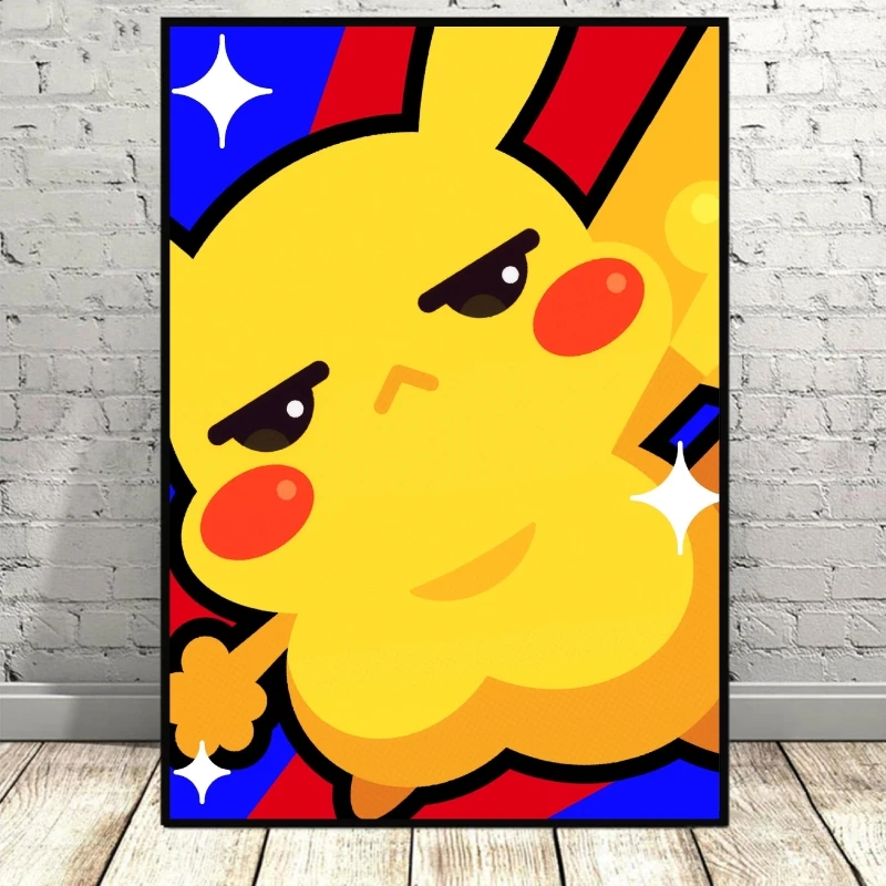 Pokemon Pikachu Canvas Art Walls Painting Decorative Kid Action Figures Room Home Modular Prints Birthday Gifts Hanging Picture