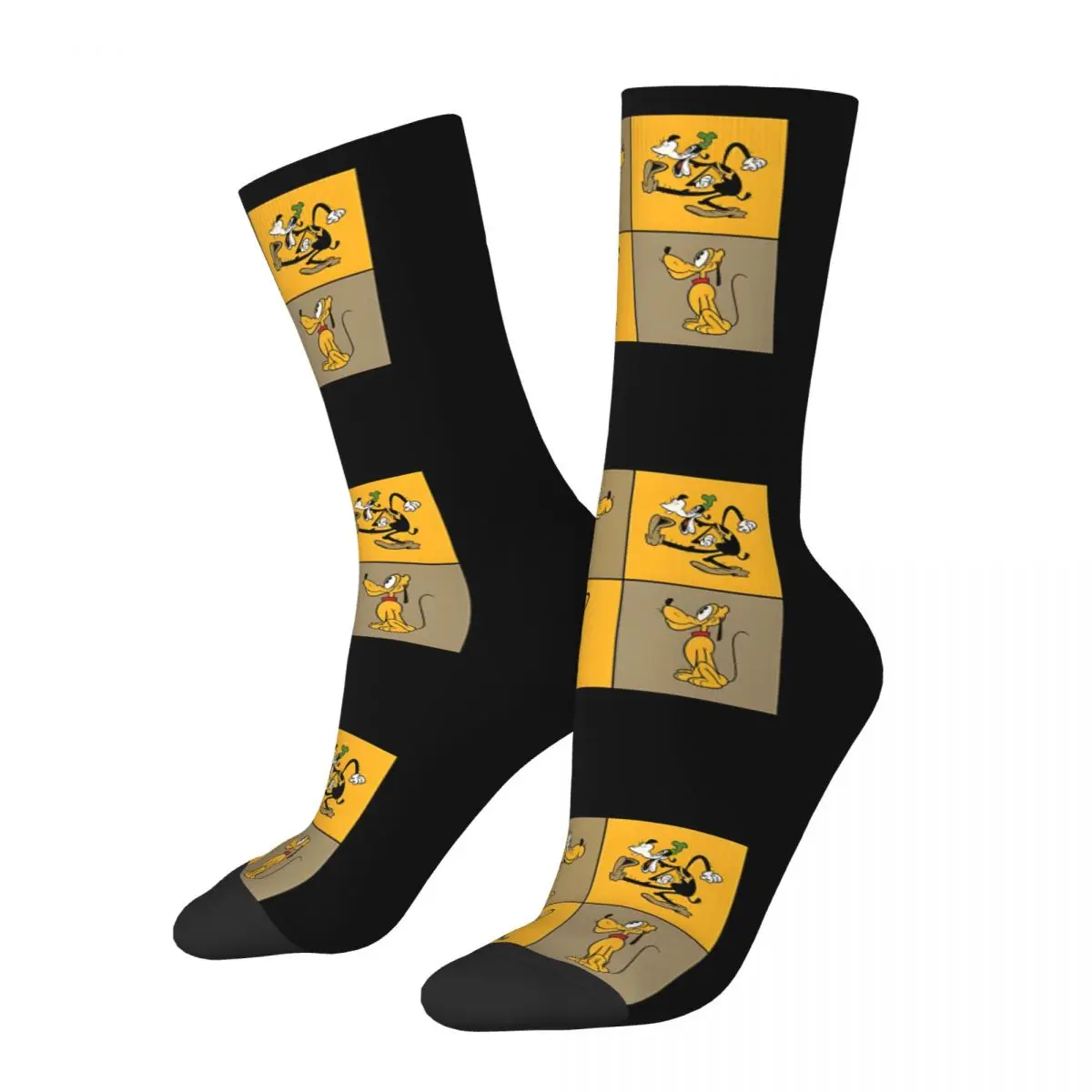 Pluto The Pup And Goofy Crazy Men's compression Socks Unisex Disney Mickey Mouse Harajuku Pattern Printed Happy Crew Sock