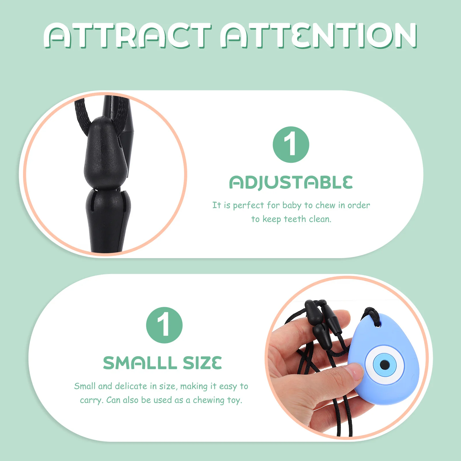 

1Pcs Infant Teether Silicone Molar Rod Chewable Baby Pendant Safe Non Toxic Material for Oral Development Portable Design