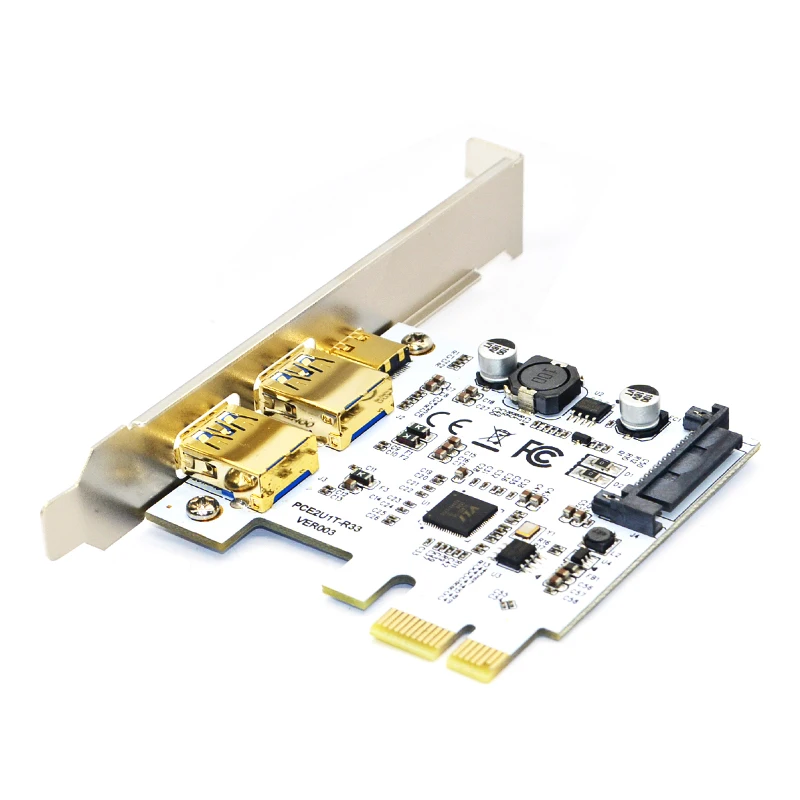 USB 3.1 PCI-Express Card 1พอร์ตพลิกกลับได้ Type-C + พอร์ต USB 3.0 2พอร์ต SATA 15Pin การเชื่อมต่อ Gen 2 10Gbps เพิ่มในไรเซอร์การ์ดการ์ด