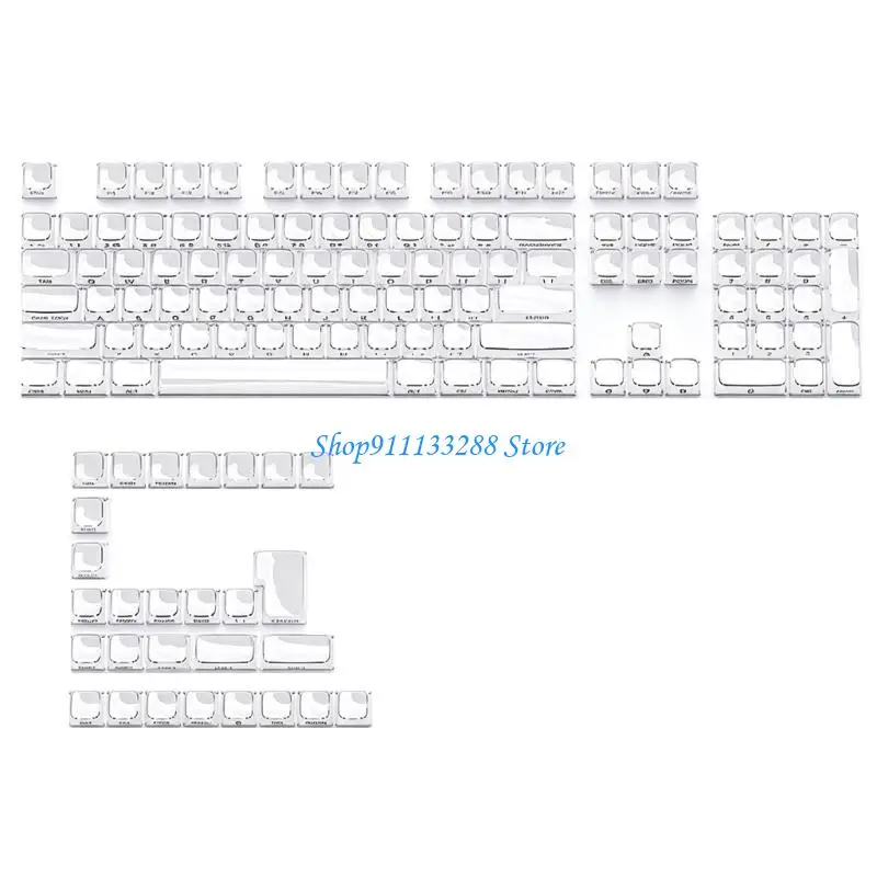 G88D Jelly MDA Height Keycap Set 132Keys with Side Printed for Mechanical Keyboard Replacement and Desk Setup Decoration