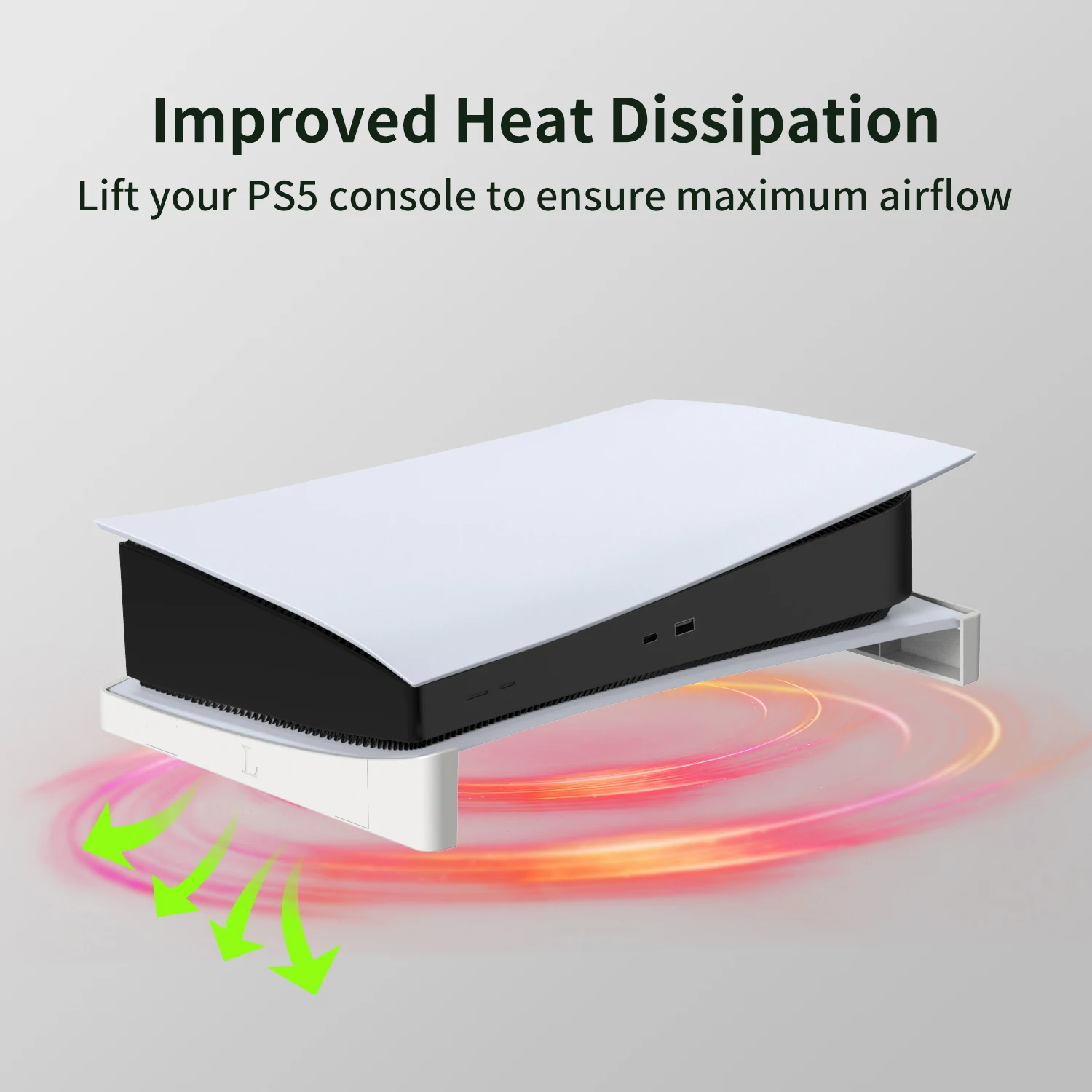 PS5 2020 Model Horizontal Stand Base Holder Transparent Acrylic Console Support Heat Dissipation Anti-Slip Black White