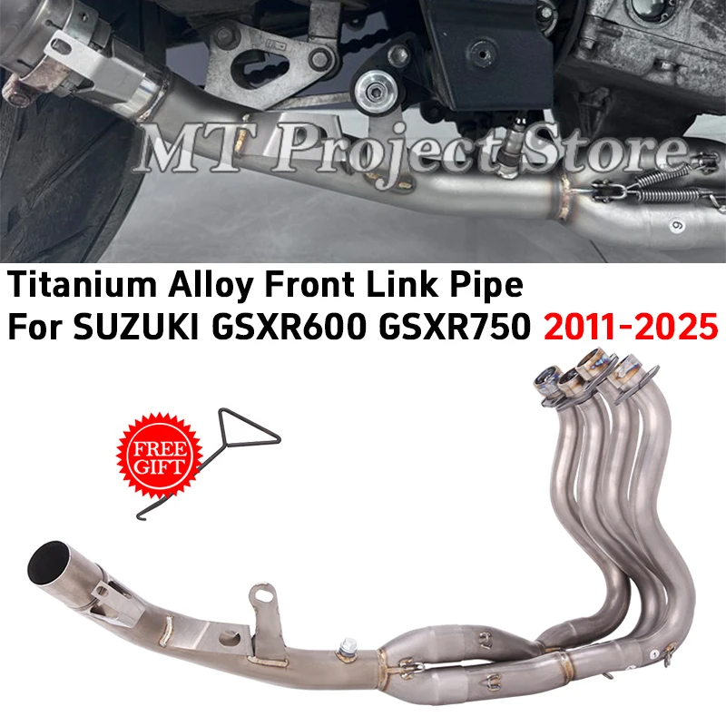 Titanium Alloy Front Mid Link Pipe Motorcycle Exhaust Escape System Slip On For SUZUKI GSXR600 GSXR750 GSXR 600 750 2011 - 2025